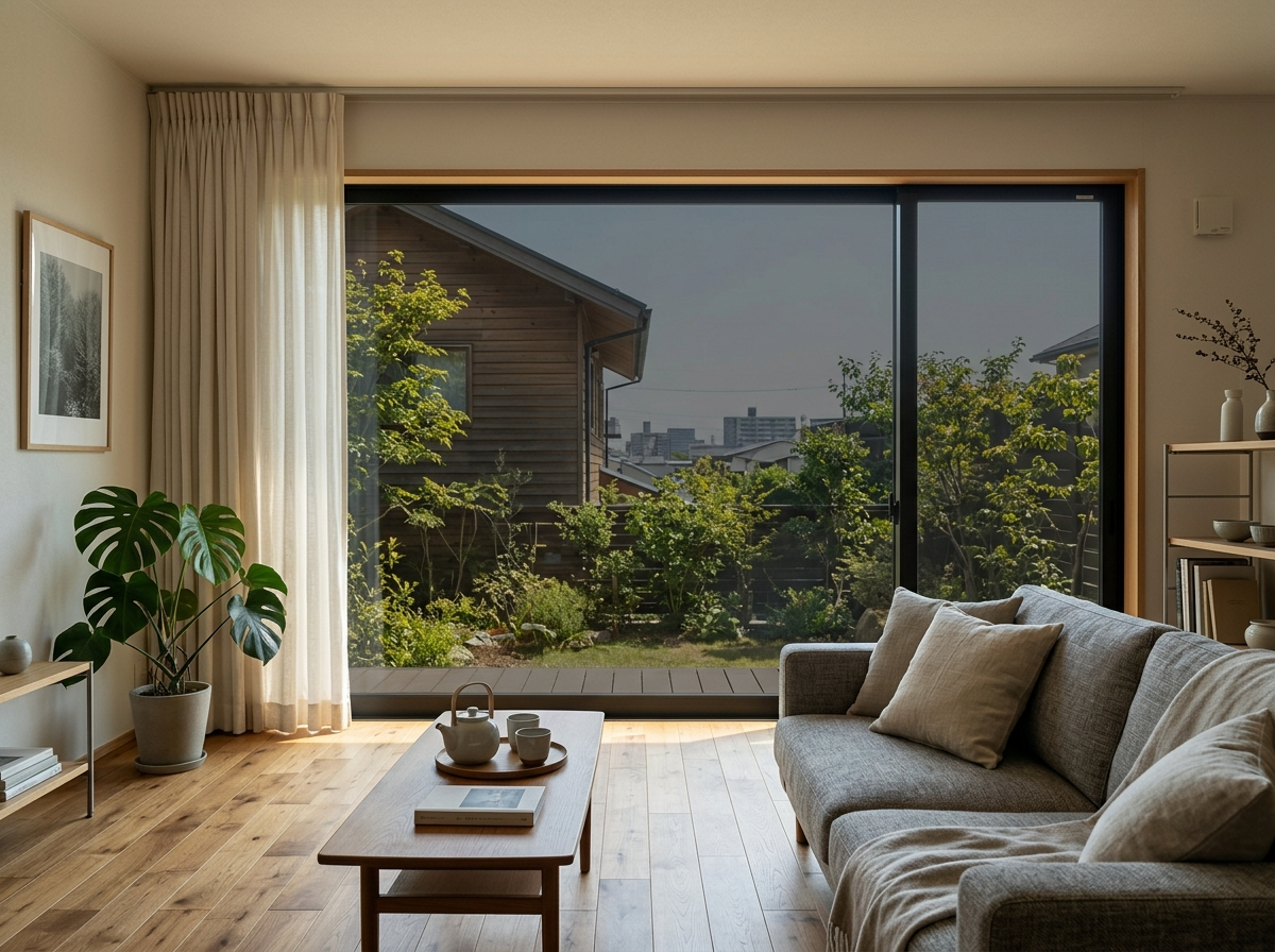 遮熱フィルム施工　住宅リビングの西日・暑さ対策