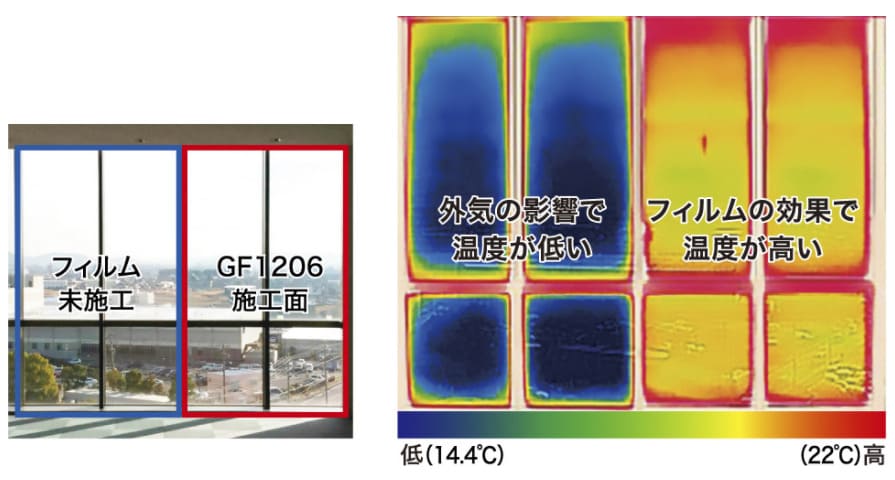 「断熱効果の可視化（サンゲツ GF1206 実験データ）」