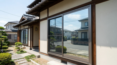 遮熱ミラー系フィルムを貼った窓のイメージ