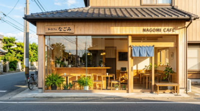 大分市・別府市の店舗窓際の暑さ対策をイメージした外観写真