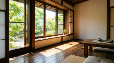 夏の強い日差しが窓から入り窓際が暑くなりやすい住宅のイメージ